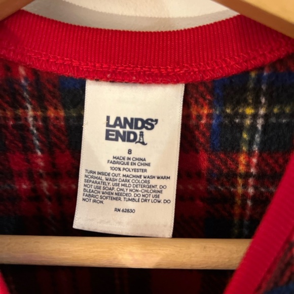 Lands’ End Plaid Footed Onesie Pajamas 8 - Picture 4 of 9